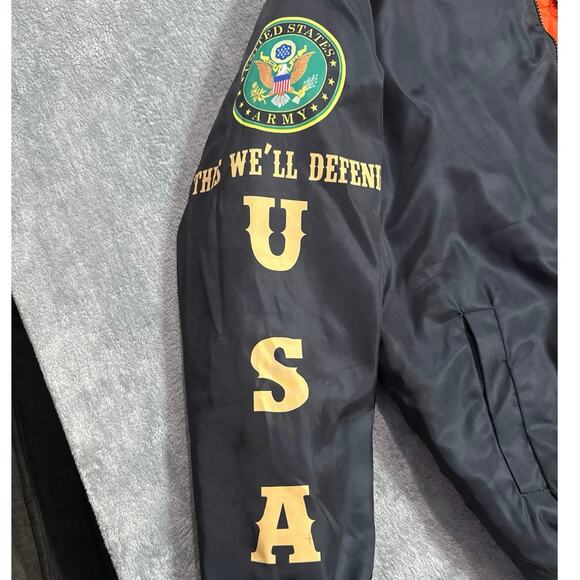 United States Army veteran jacket “This we’ll defend”XL lined w/Orange faux silk - Picture 4 of 6
